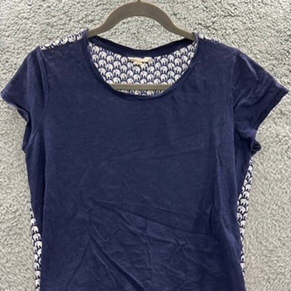 Maison Jules Medium Blue Elephant Blouse Casual Fun Animals Lightweight - Picture 2 of 9